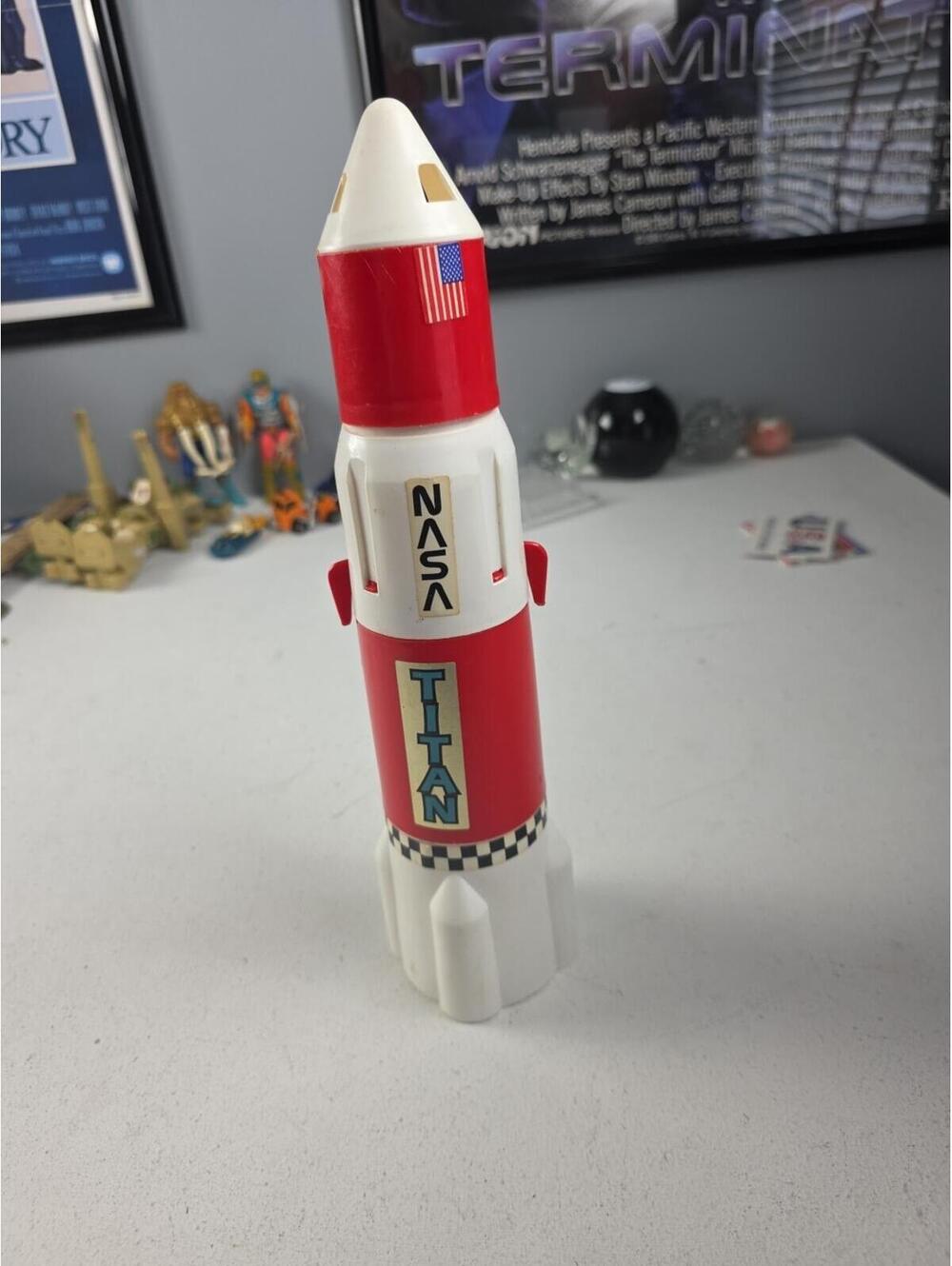 Vintage 1970s Titan Apollo Moon Rocket Toy – Missing Spacemen, Rocket Complete